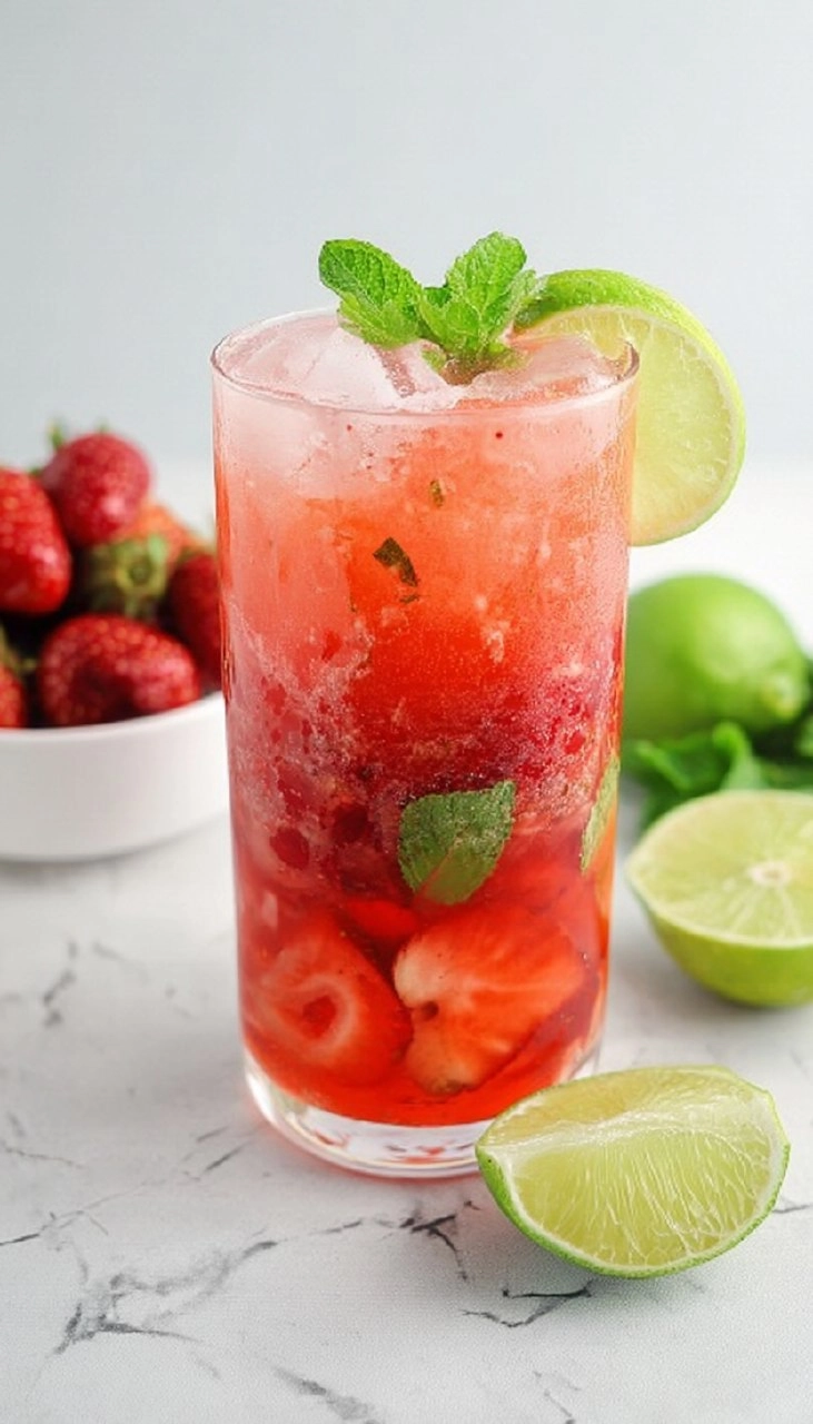 Virgin Strawberry Mojito Mocktail
