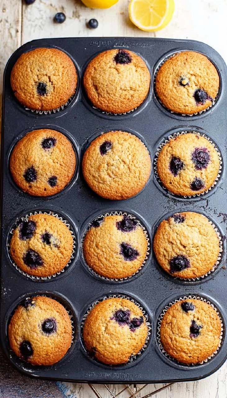 Almond Flour Lemon Blueberry Muffins (Paleo, Soft & Moist)