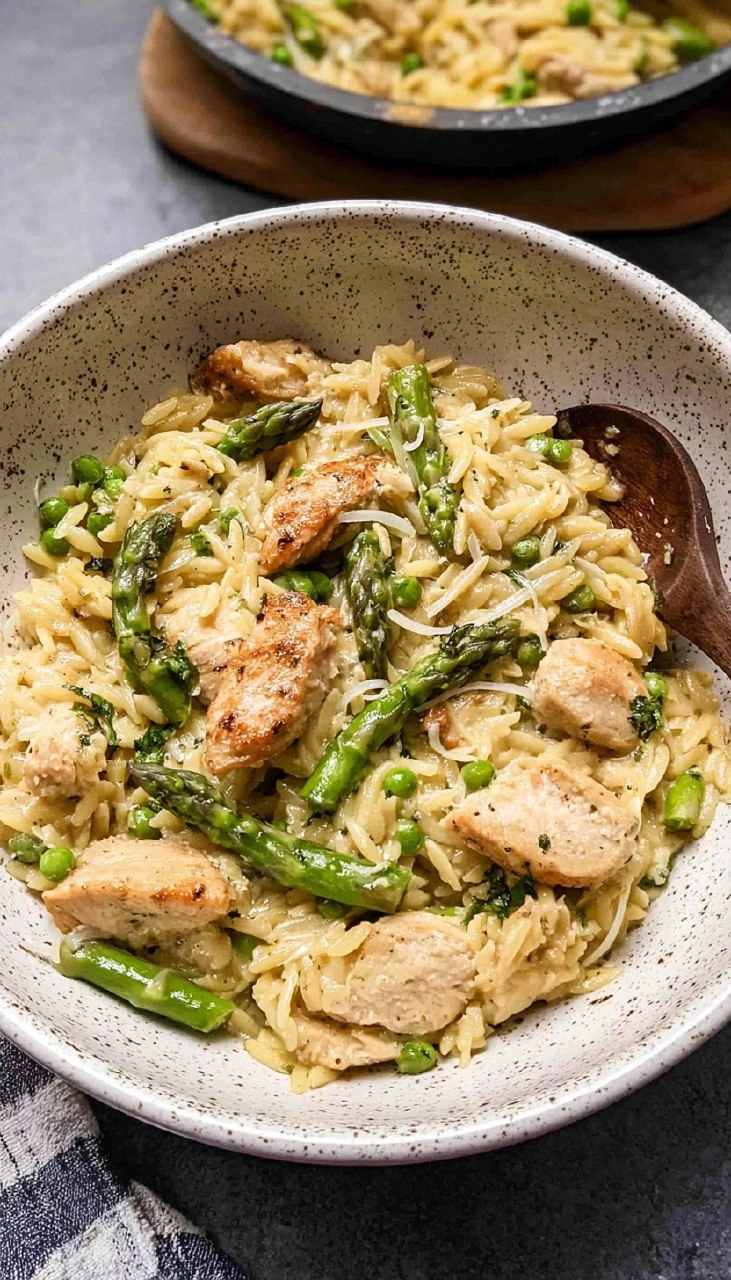 Asparagus Orzo with Chicken