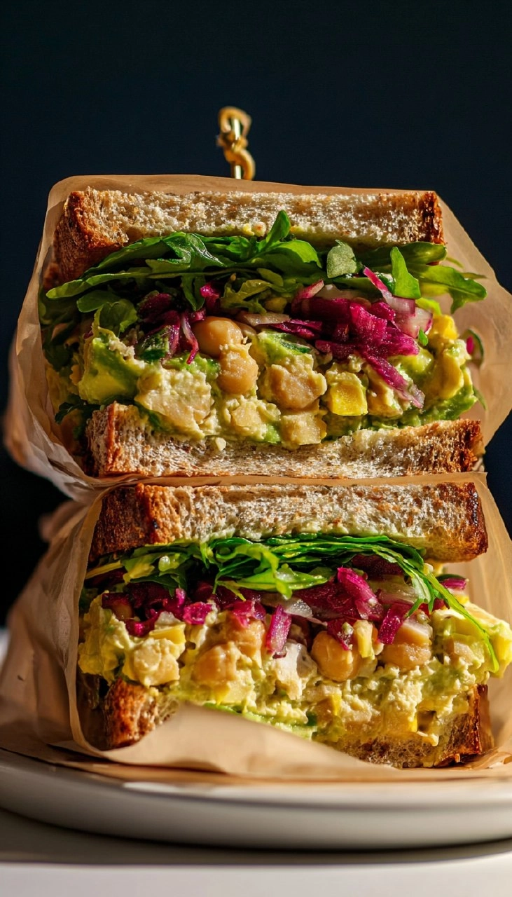 Caramelized Lemon Chickpea Salad Sandwich