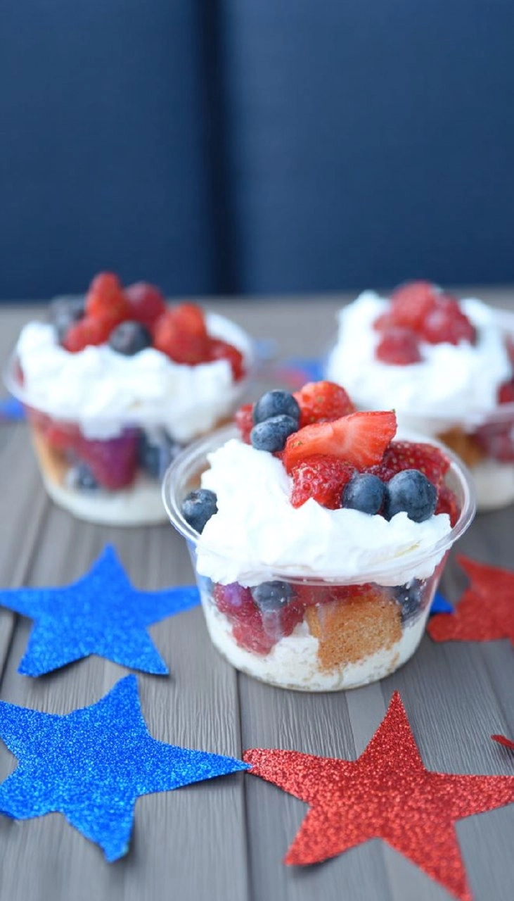 Fourth of July Mini Shortcake Cups