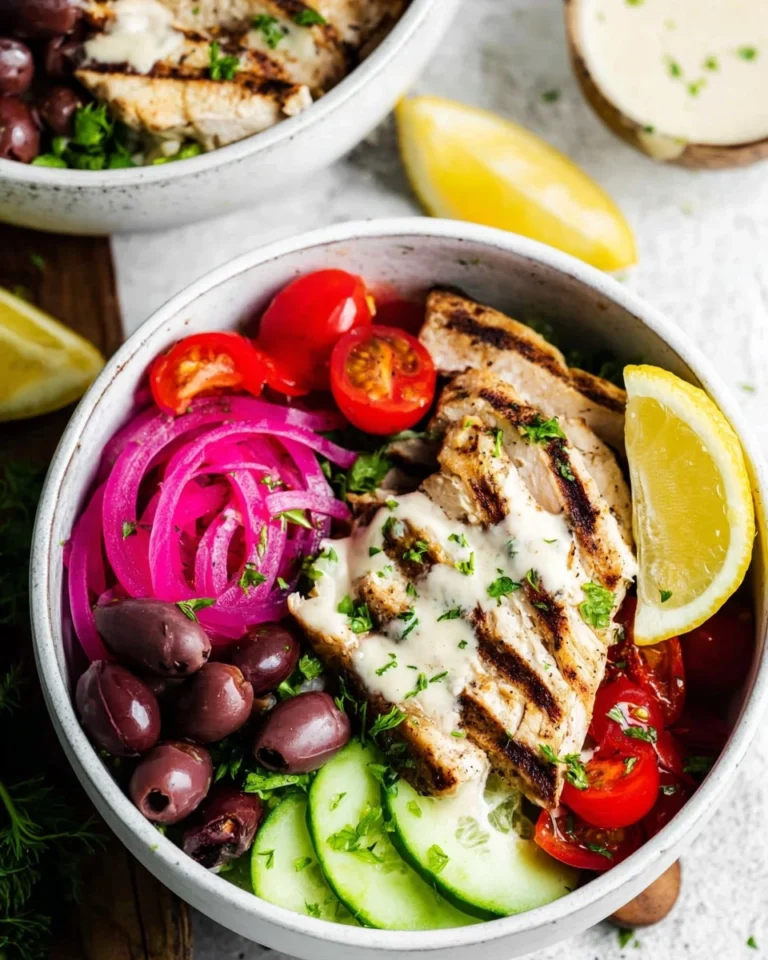 Greek-Chicken-Bowls-with-Lemon-Garlic-Tahini-Sauce-Healthy-Mediterranean-Bowls-Recipe