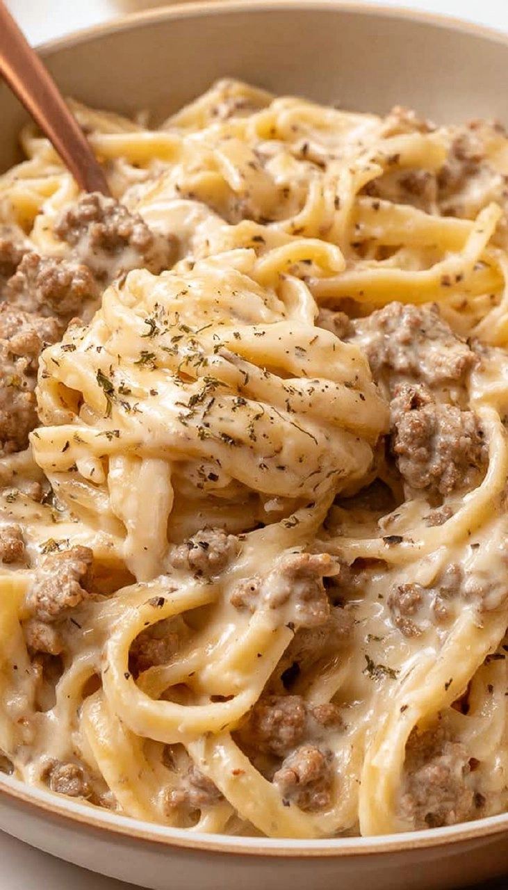 Ground Beef Alfredo