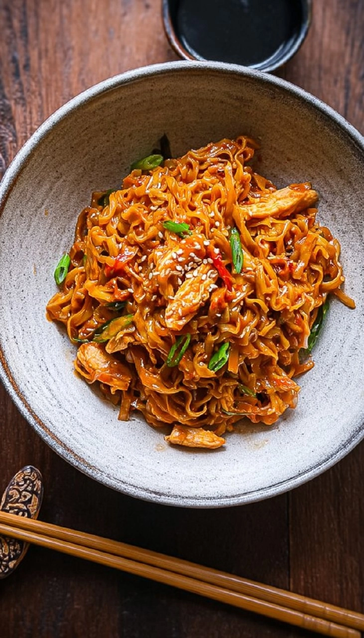 Peanut Chilli Noodles with Chicken