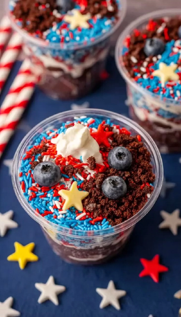 Red White and Blue Dirt Cups