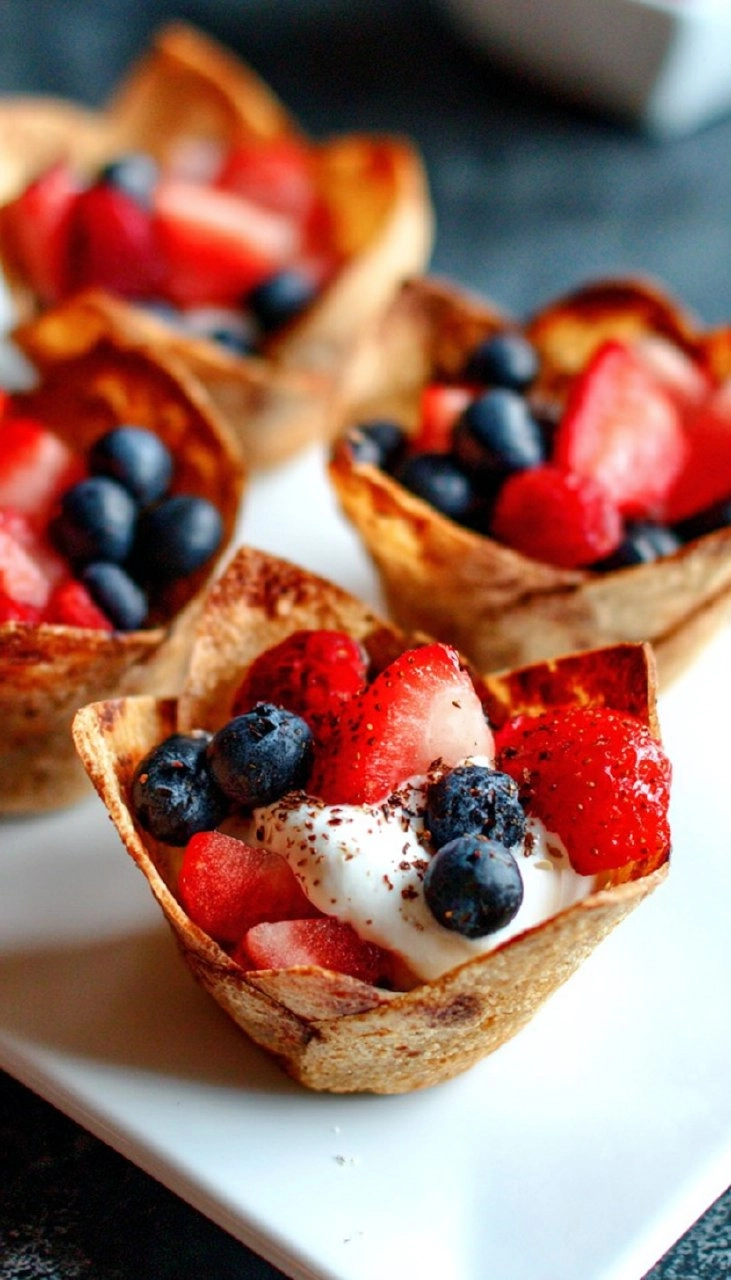 Red, White, and Blue Tortilla Cups