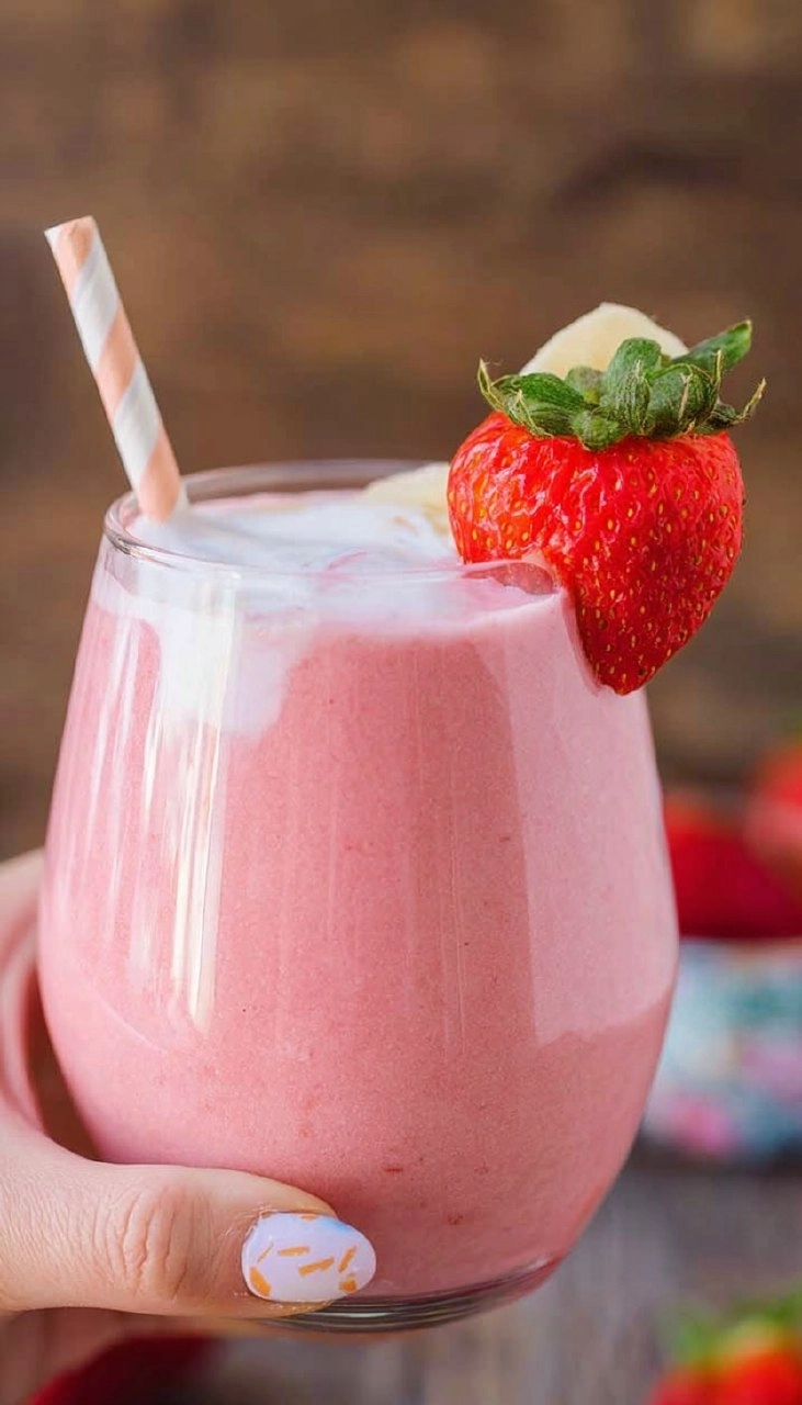 Strawberry Banana Smoothie with Yogurt 56 Strawberry Banana Smoothie with Yogurt