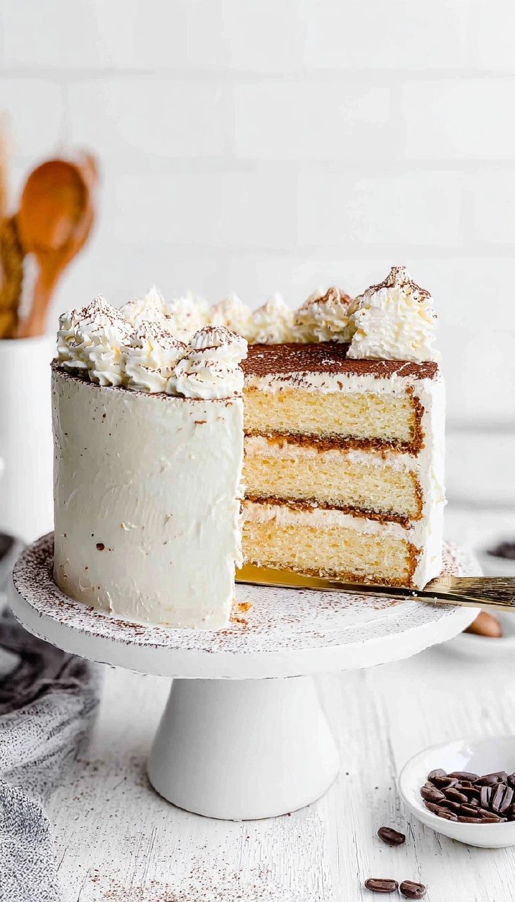 Tiramisu Cake (Light & Fluffy)