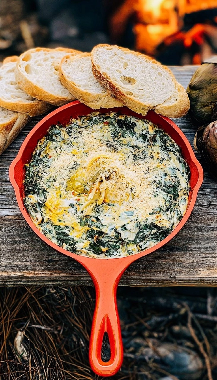 Campfire Spinach Artichoke Dip