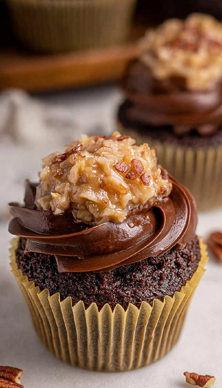 German Chocolate Cupcakes