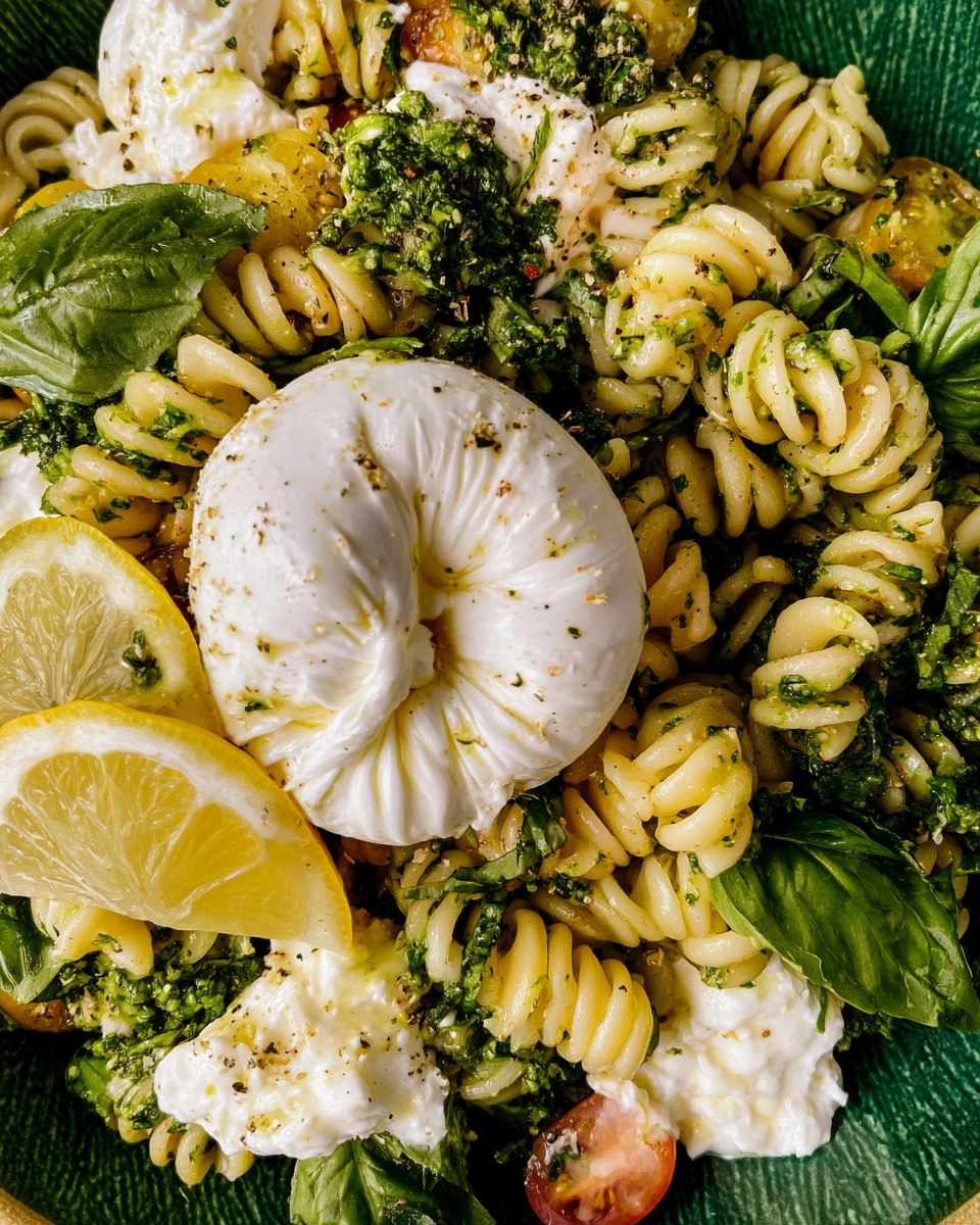 Lemon Herb Pasta Salad with Burrata 115 Lemon Herb Pasta Salad with Burrata