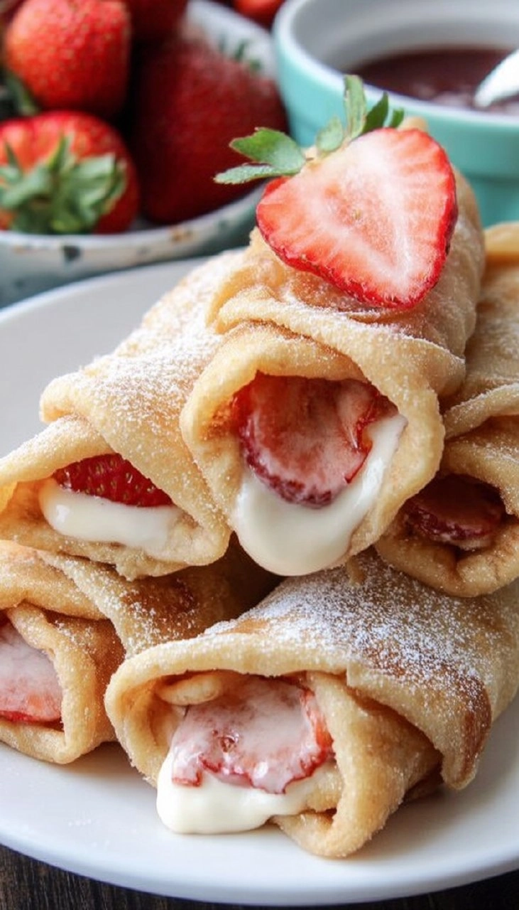 Strawberry Cheesecake Chimichangas 106 Strawberry Cheesecake Chimichangas