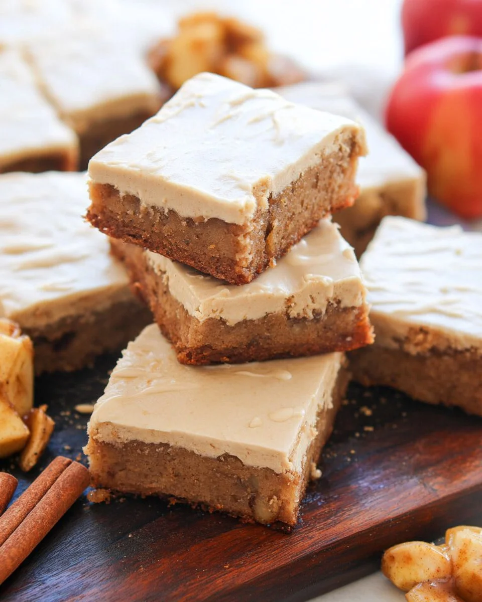 Apple Brownies with Maple Glaze