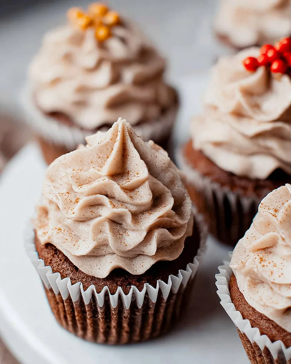 Gingerbread Cupcakes with Cinnamon Vanilla Buttercream Frosting 2