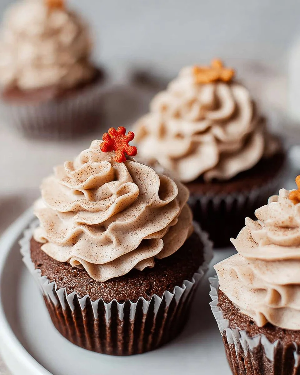 Gingerbread Cupcakes with Cinnamon Vanilla Buttercream Frosting