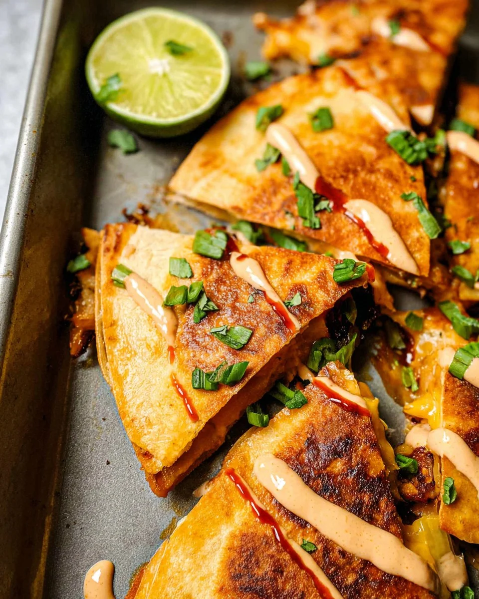 Sheet Pan Quesadillas with Chicken