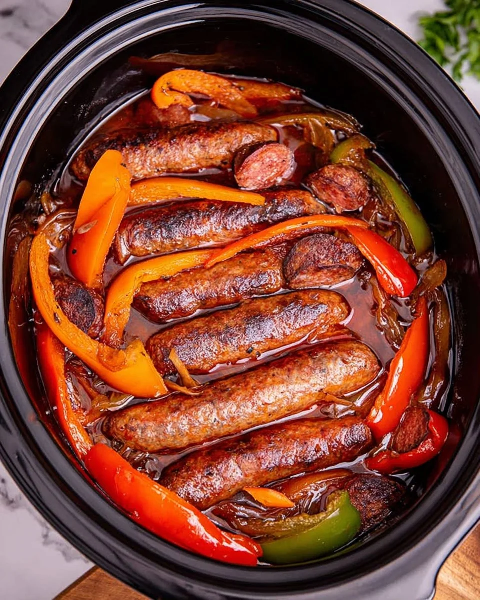Slow Cooker Sausage and Peppers 2