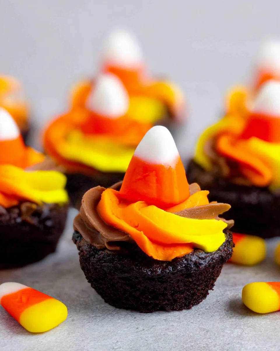 Candy Corn Brownie Bites