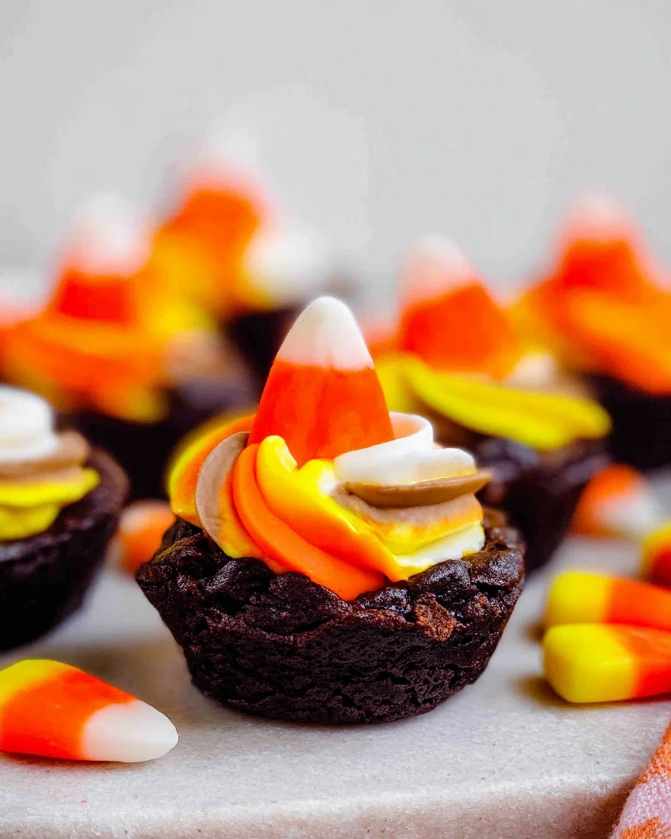 Candy Corn Brownie Bites