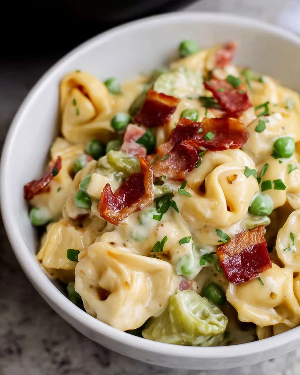 Tortellini Alfredo with Prosciutto and Peas 2