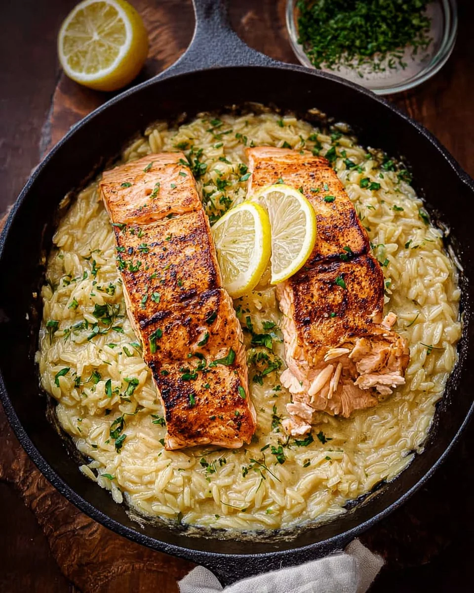 Creamy Lemon Orzo with Salmon 124 Creamy Lemon Orzo with Salmon 2