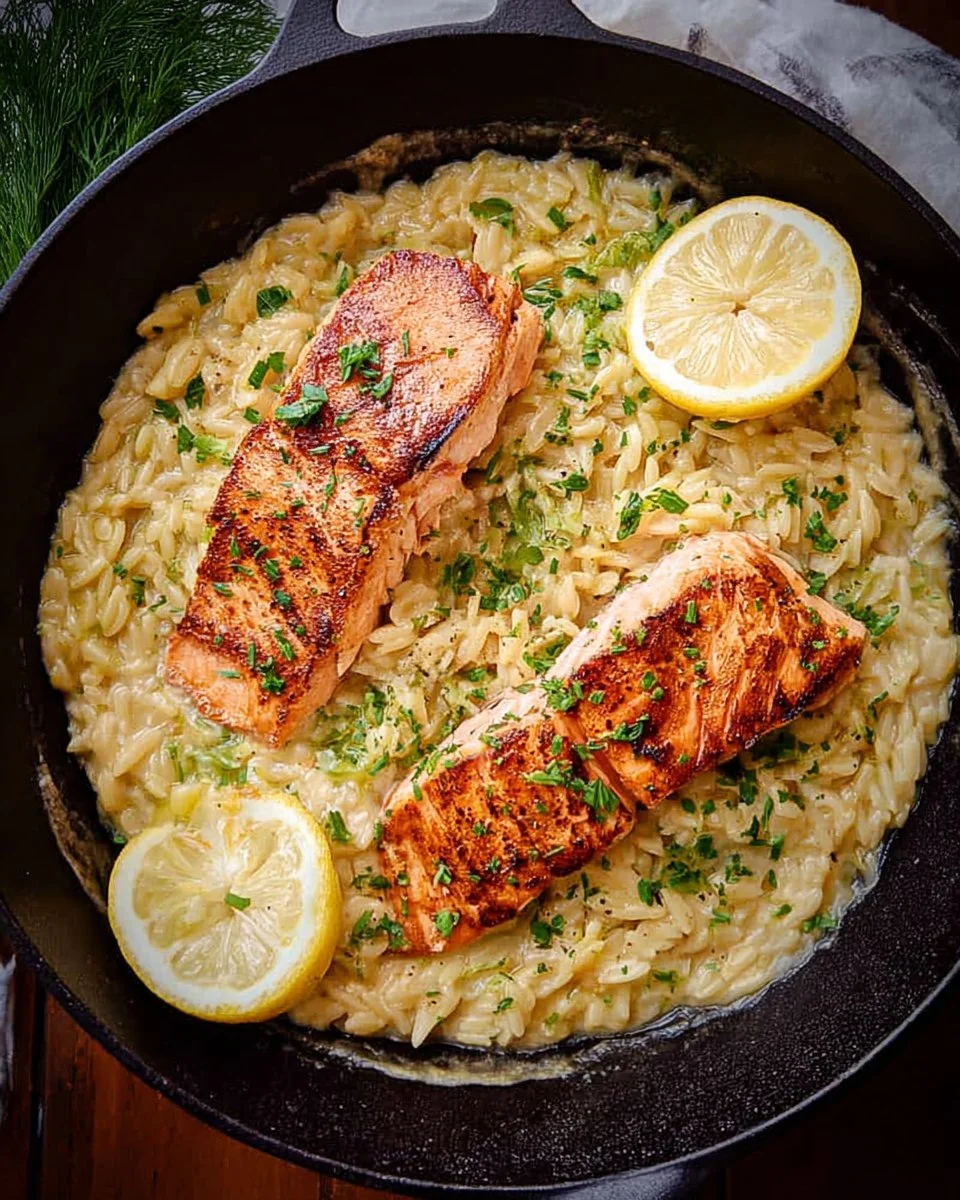 Creamy Lemon Orzo with Salmon 125 Creamy Lemon Orzo with Salmon