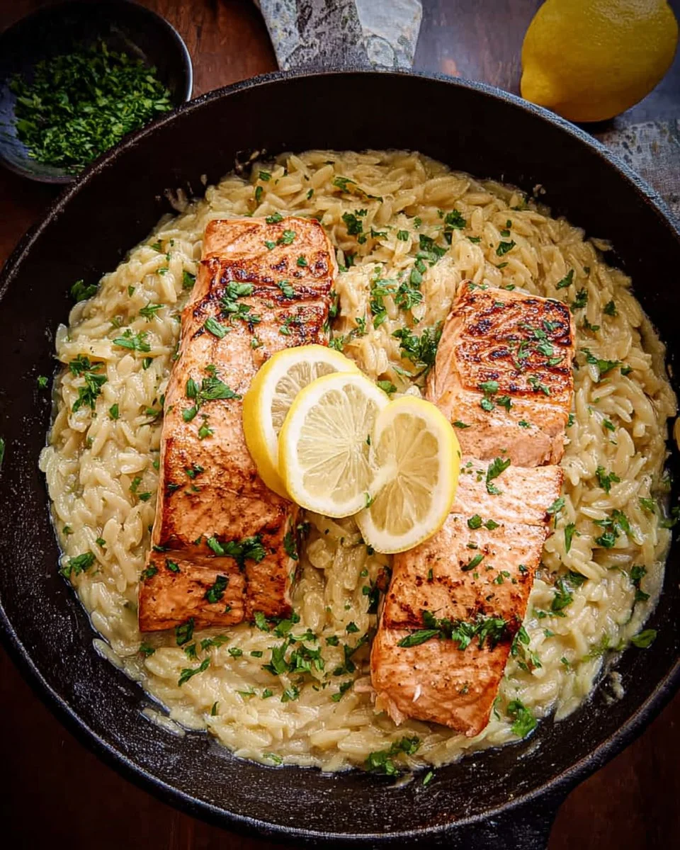 Creamy Lemon Orzo with Salmon 126 Creamy Lemon Orzo with Salmon