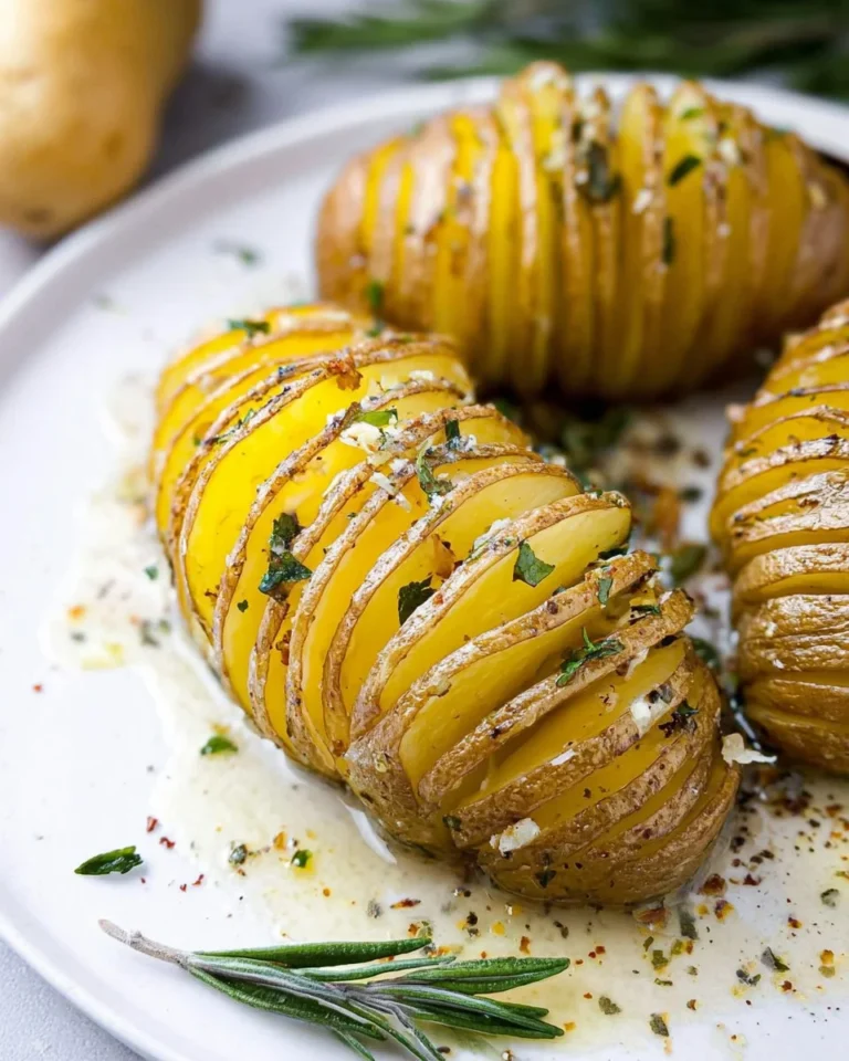 Garlic Herb Hasselback Yukon Gold Potatoes
