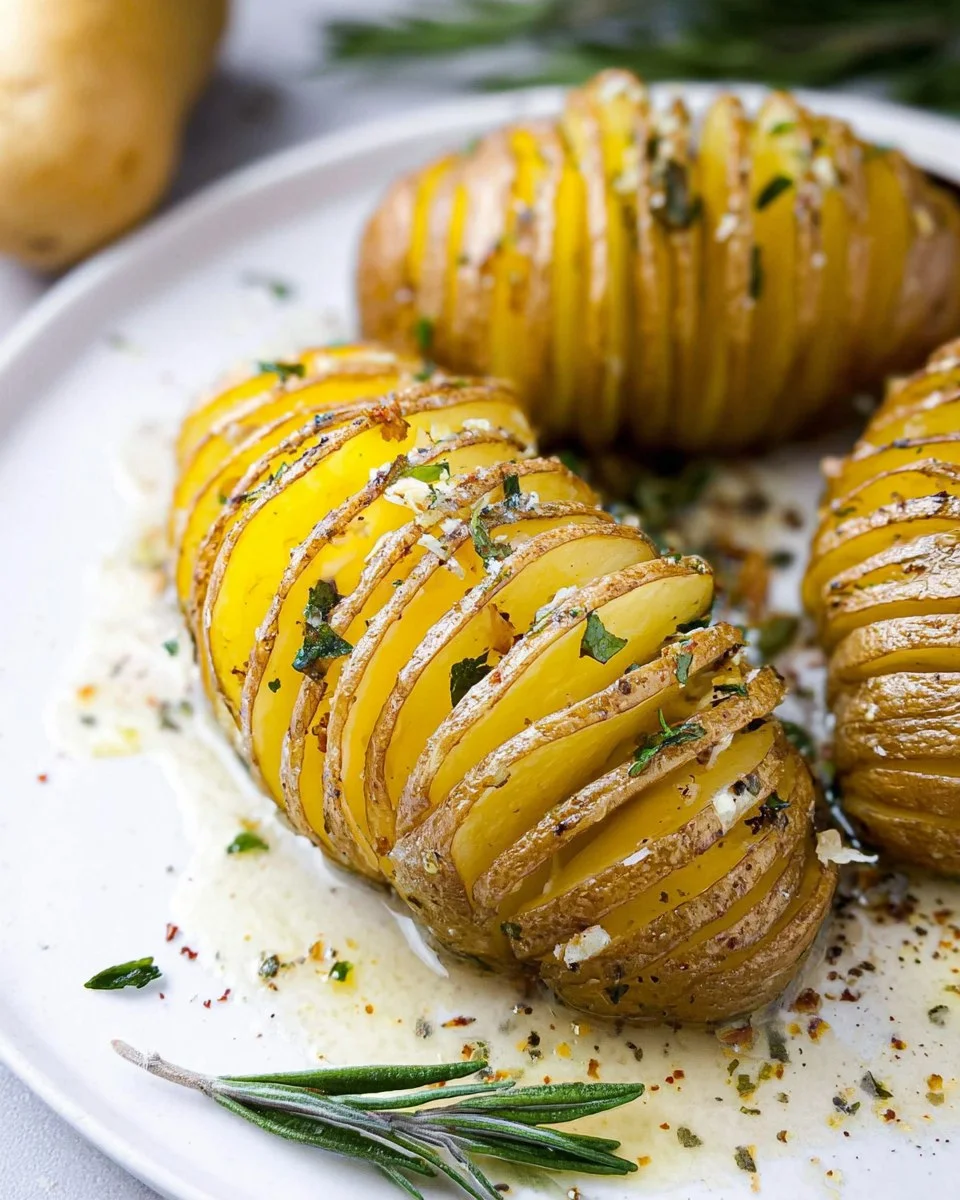 Garlic Herb Hasselback Yukon Gold Potatoes 2