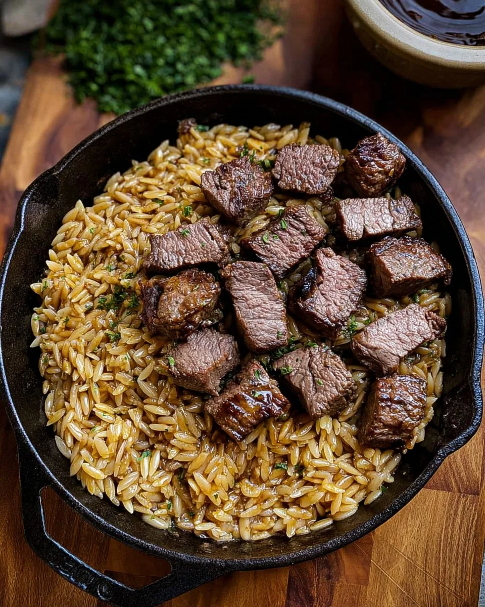 Steak and Caramelized Onion Orzo 2