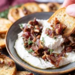Whipped Goat Cheese with Candied Bacon and Pecans 3
