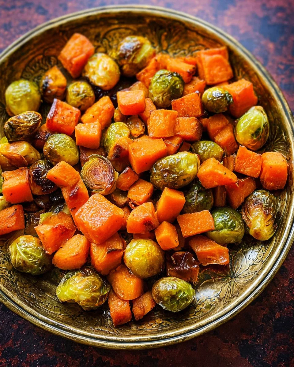 Smoky Maple Glazed Brussels Sprouts and Sweet Potatoes 79 Smoky Maple Glazed Brussels Sprouts and Sweet Potatoes 2